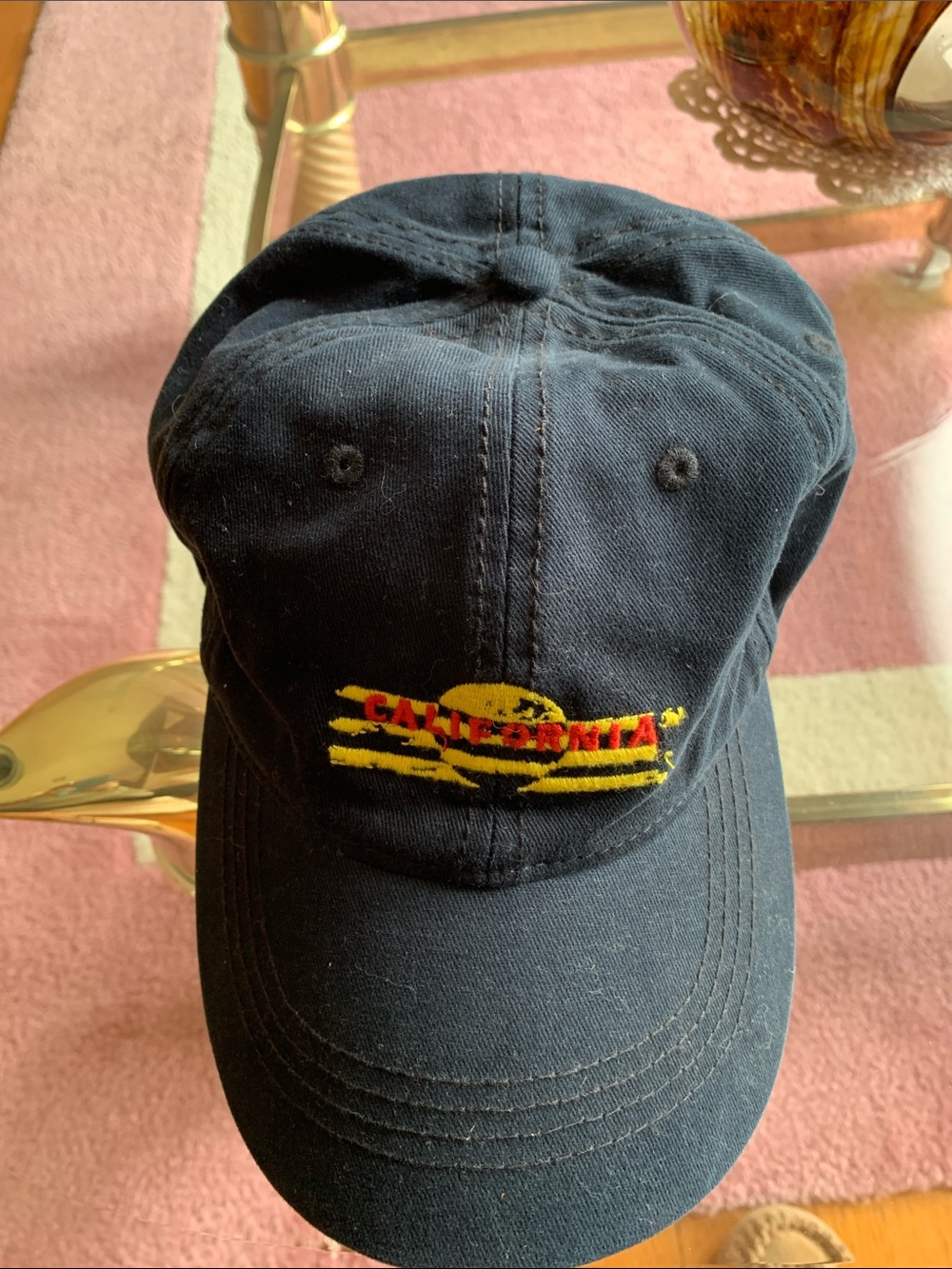 Lucky Brand Navy California Baseball Cap with Red Trim